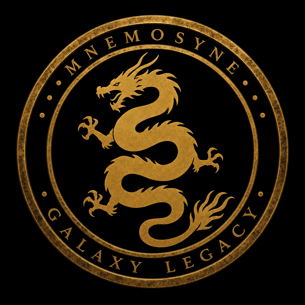 Final gold metallic Dragon badge for MNEMOSYNE